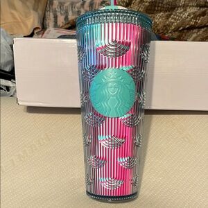 Starbucks Blue and Pink Tumbler with Straw